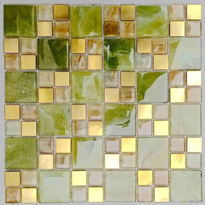 Gạch thủy tinh hình chữ nhật Mosaic 4x4 4mm chịu nhiệt độ