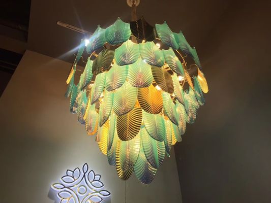 Nghệ thuật Đèn chùm đầy màu sắc Bevels Thủ công mỹ nghệ kính màu khúc xạ