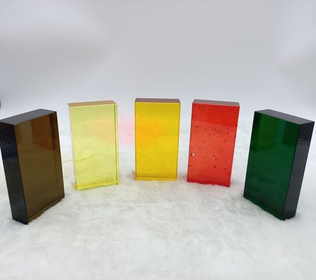 Phân vùng Gạch khối thủy tinh 80mm chống bụi đầy màu sắc