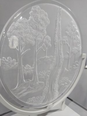 Văn phòng khách sạn Clear Green Dewaxing Liuli Sand Carved Glass